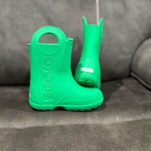 CROCS Kids Bright Green Rain Boots